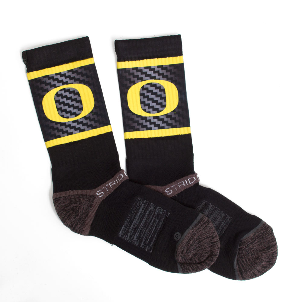 Classic Oregon O, Strideline, Black, Crew, Accessories, Unisex, Crew, Grid Sock, 237778